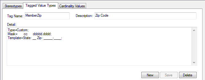 Showing the creation of a custom tagged value type with a mask and template.