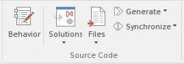 Part of the Code ribbon in Sparx Systems Enterprise Architect.