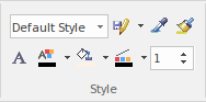 Part of the Layout ribbon in Sparx Systems Enterprise Architect.