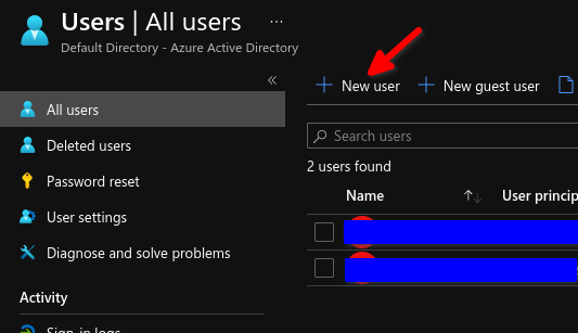 Select '用户', click 'New user'