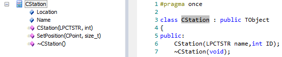 Source code editor with structure tree