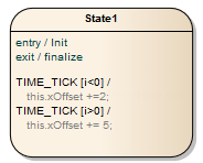 Showing transitions in a UML State element