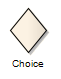 A Choice or Decision Element used in UML Activity and StateMachine diagrams as depicted in Sparx Systems Enterprise Architect.