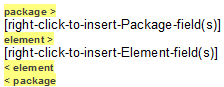 Setting sections and fields to report the Elements in the currently selected Package in Sparx Systems Enterprise Architect.