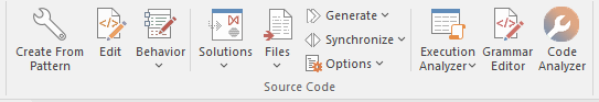 Part of the Code ribbon in Sparx Systems Enterprise Architect.