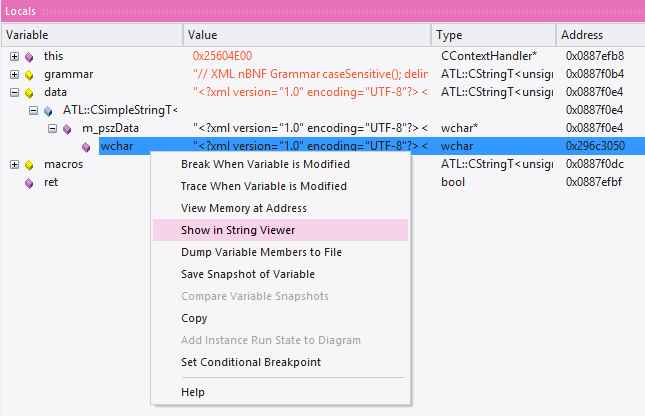 Viewing the contents of strings in Enterprise Architect's debuggers