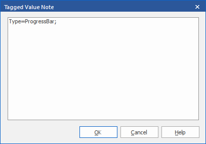 Defining a tagged value of Progress Bar type.