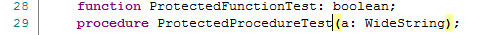 Highlighted match pair of braces in the code editor in Sparx Systems Enterprise Architect.