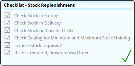 Image showing a completed Checklist Artifact element.