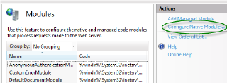 Setting up the HTTP module in the Internet Information Services (IIS) Manager