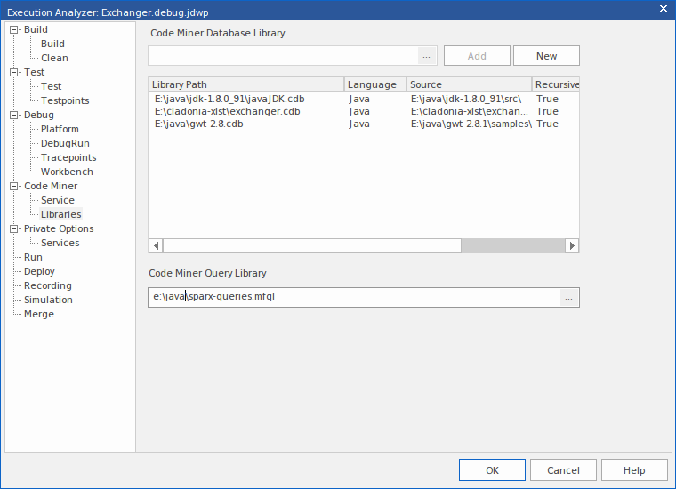 Code Miner Query Library in Sparx Systems Enterprise Architect.