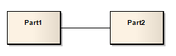 A UML Connector between two parts.