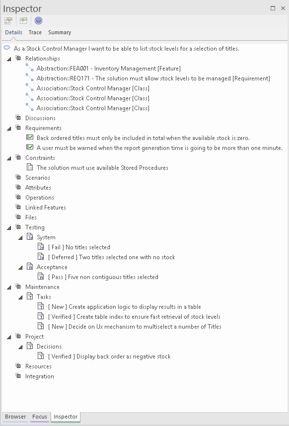 Adding new change in the Element Browser in Sparx Systems Enterprise Architect.