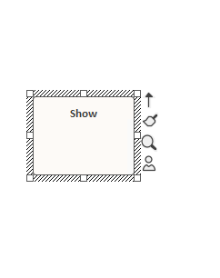 Showing the element quicklinker on a selected object in Sparx Systems Enterprise Architect.