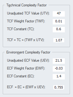 Setting complexity factors for use case metrics calculations in Sparx Systems Enterprise Architect.