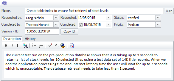 Creating element maintenance tasks for a user story in Sparx Systems Enterprise Architect.