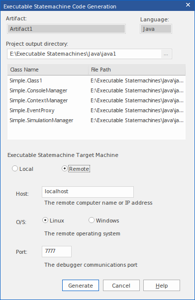 Targeting Linux during executable statemachine code generation Targeting Linux during executable statemachine code generation
