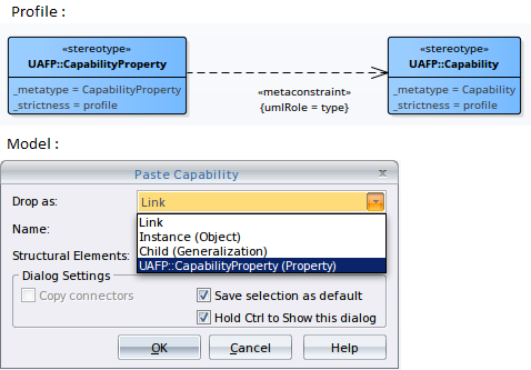 Showing how the metaconstraint connector can be used to define model validation rules for property types. Showing how the metaconstraint connector can be used to define model validation rules for property types.