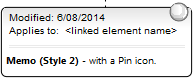 A UML Comment element shown in memo note style 2. A UML Comment element shown in memo note style 2.