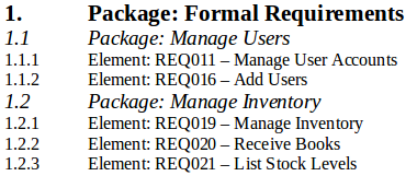 The generated output from a simple Template using numbering. The generated output from a simple Template using numbering.