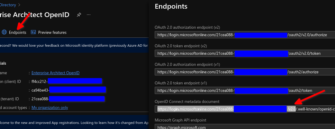 Shows the endpoints for an Azure App Registration Shows the endpoints for an Azure App Registration