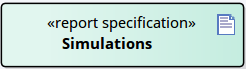 Showing a report specification element. Showing a report specification element.
