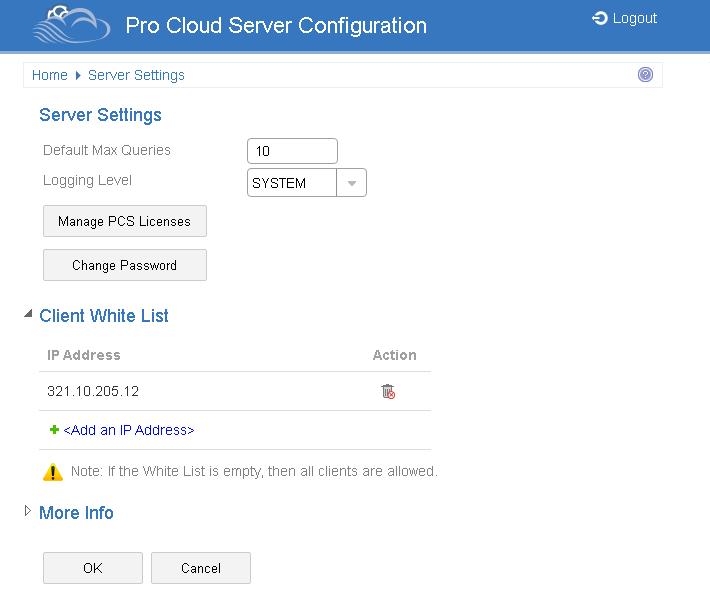 Pro Cloud Server 4.1：WebConfig中的白名单